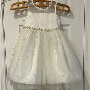 American Princess Ivory Pearl-Embellished Tulle Party Dress